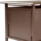 Tavolo a fuoco rettangolare in alluminio 46 x 31 da 55000 BTU a propano con 2 coperture - Oakland Living