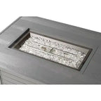 Tavolo da pranzo da esterno Oakland Living in alluminio, rettangolare 48 x 36, 55000 BTU, propano, pannello con motivo effetto legno