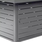 Tavolo da pranzo da esterno Oakland Living in alluminio, rettangolare 48 x 36, 55000 BTU, propano, pannello con motivo effetto legno