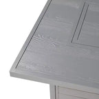 Tavolo da pranzo da esterno Oakland Living in alluminio, rettangolare 48 x 36, 55000 BTU, propano, pannello con motivo effetto legno