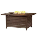 Oakland Living Aluminum Rectangle 48 x 36 55000 BTUs Propane Wood Texture Panel Design Outdoor Patio Dining Table