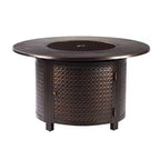 Tavolo da fuoco rotondo da 44" in alluminio a propano da 55000 BTU con 2 coperture - Oakland Living