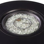 Tavolo da fuoco rotondo da 44" in alluminio a propano da 55000 BTU con 2 coperture - Oakland Living