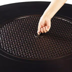 Tavolo da fuoco rotondo da 44" in alluminio a propano da 55000 BTU con 2 coperture - Oakland Living