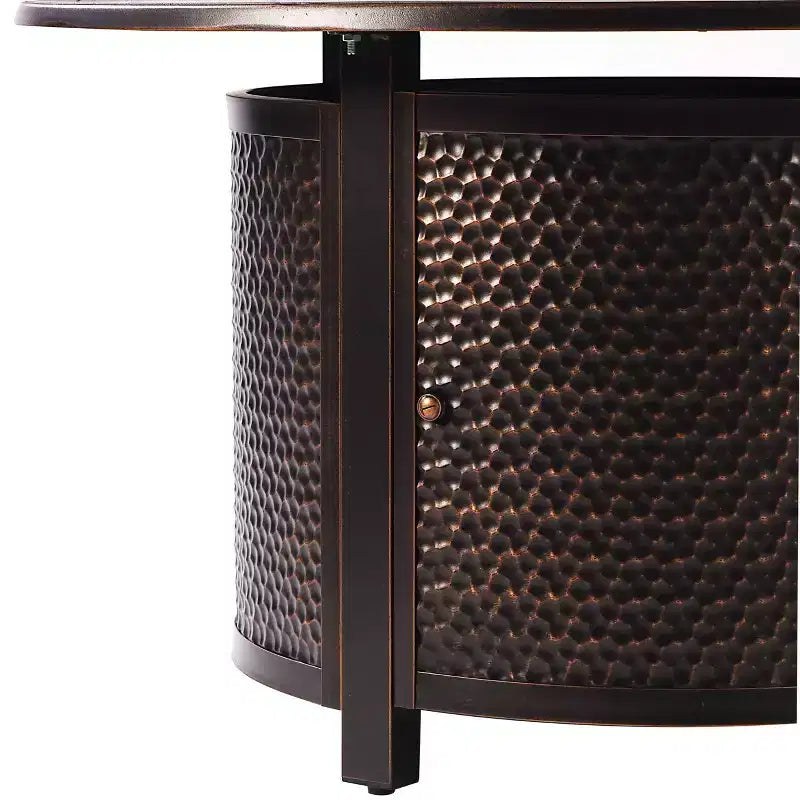 Tavolo da fuoco rotondo da 44" in alluminio a propano da 55000 BTU con 2 coperture - Oakland Living
