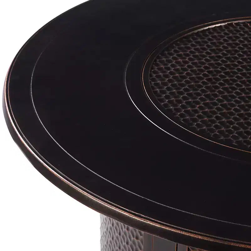 Tavolo da fuoco rotondo da 44" in alluminio a propano da 55000 BTU con 2 coperture - Oakland Living