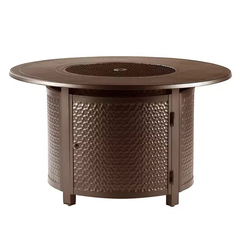 Tavolo da fuoco rotondo da 44" in alluminio a propano da 55000 BTU con 2 coperture - Oakland Living