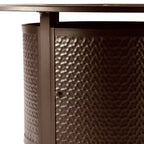 Tavolo da fuoco rotondo da 44" in alluminio a propano da 55000 BTU con 2 coperture - Oakland Living