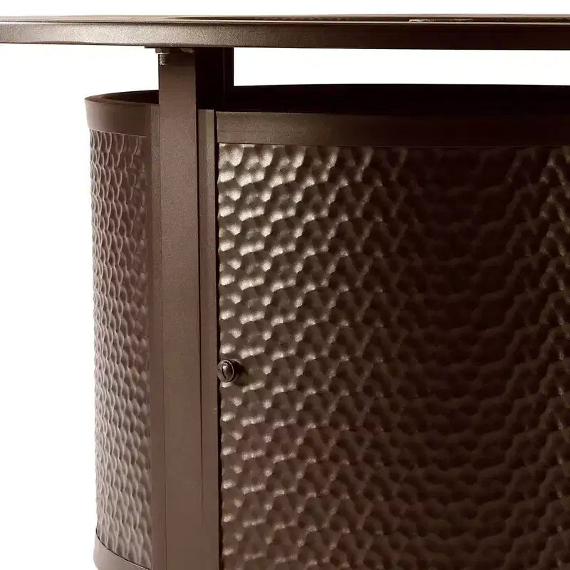 Tavolo da fuoco rotondo da 44" in alluminio a propano da 55000 BTU con 2 coperture - Oakland Living