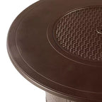 Tavolo da fuoco rotondo da 44" in alluminio a propano da 55000 BTU con 2 coperture - Oakland Living