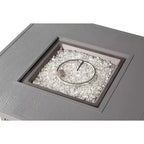 Tavolo da fuoco contemporaneo a propano Oakland Living, quadrato in alluminio da 42 pollici, 55000 BTU, con 2 coperture