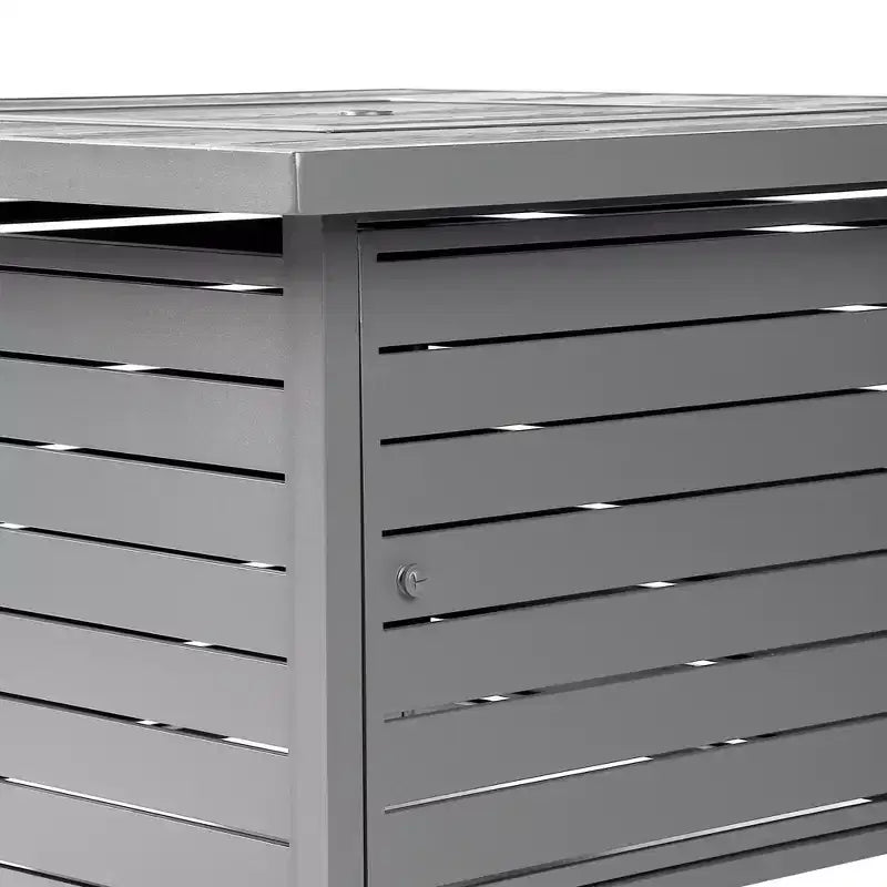Tavolo da fuoco contemporaneo a propano Oakland Living, quadrato in alluminio da 42 pollici, 55000 BTU, con 2 coperture