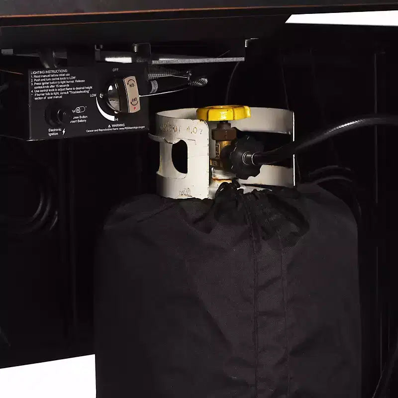 Tavolo Fuoco Raffinato a Propano 42 Pollici Quadrato in Alluminio 55000 BTU con 2 Coperture - Oakland Living