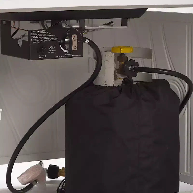 Tavolo Fuoco Raffinato a Propano 42 Pollici Quadrato in Alluminio 55000 BTU con 2 Coperture - Oakland Living