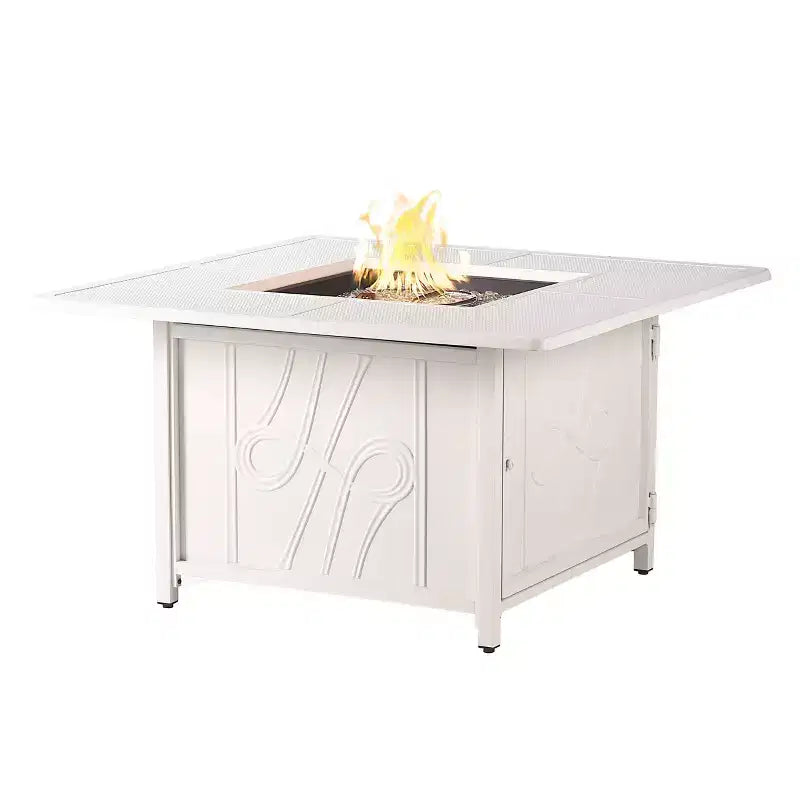 Tavolo Fuoco Raffinato a Propano 42 Pollici Quadrato in Alluminio 55000 BTU con 2 Coperture - Oakland Living