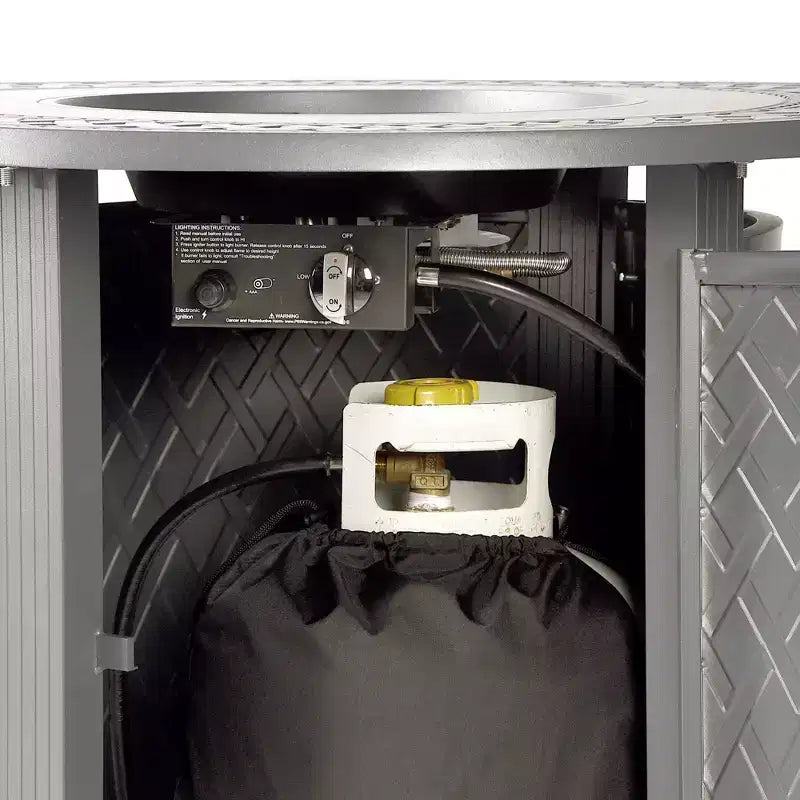Oakland Living Tavolo da Pranzo Rotondo da Esterno in Alluminio 34", 37000 BTU