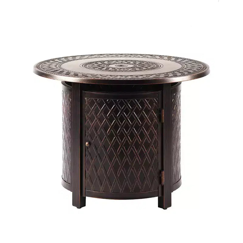 Oakland Living Tavolo da Pranzo Rotondo da Esterno in Alluminio 34", 37000 BTU