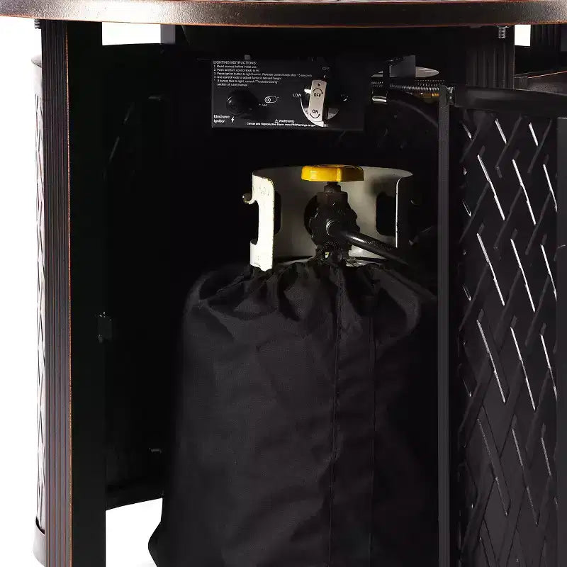 Oakland Living Tavolo da Pranzo Rotondo da Esterno in Alluminio 34", 37000 BTU