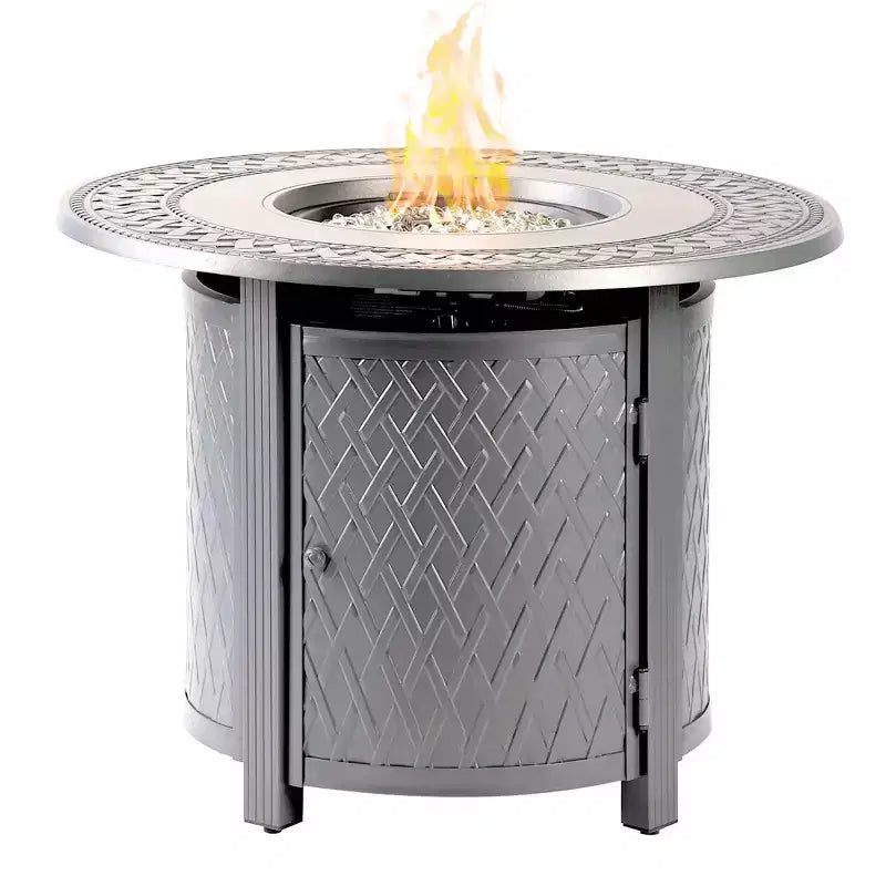 Oakland Living Tavolo da Pranzo Rotondo da Esterno in Alluminio 34", 37000 BTU