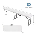 Costway Set Tavolo da Campeggio Pieghevole da Esterno con 2 Panche
