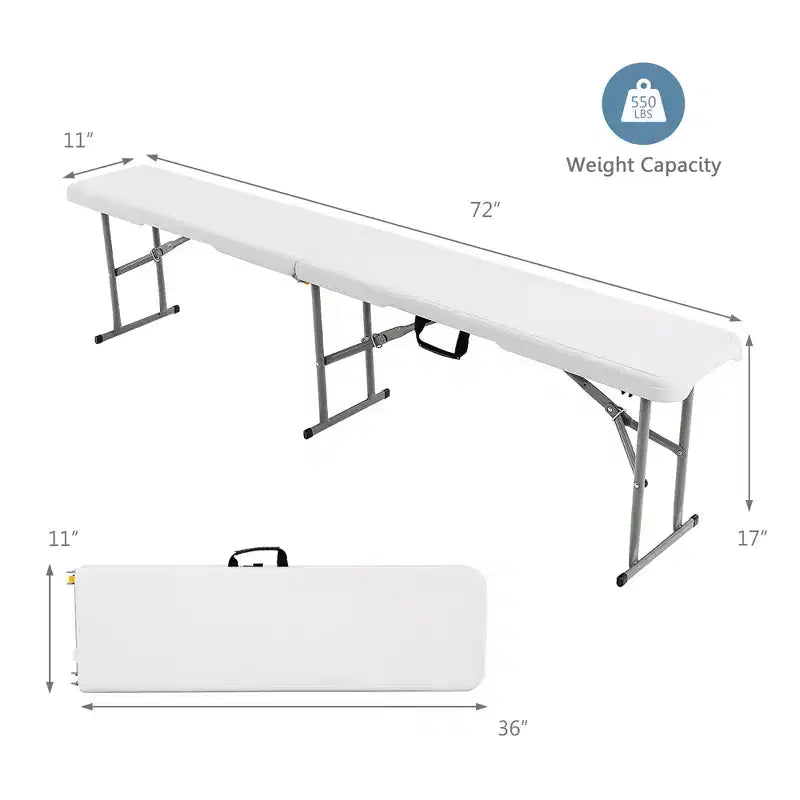 Costway Set Tavolo da Campeggio Pieghevole da Esterno con 2 Panche