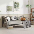 Costway Twin Metal Daybed Frame with Slats Classic Mattress Foundation Bed Sofa White\Black