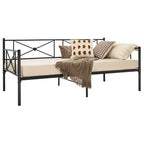 Costway Telaio Divano Letto Matrimoniale in Metallo con Doghe Classico Base Materasso Letto Divano Bianco\Nero