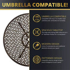Kinger Home Tavolo da pranzo da esterno per patio da 41 pollici, Tavolo da pranzo rotondo da esterno, Mobili da patio in alluminio, Bronzo