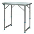 Outsunny Aluminum Lightweight Portable Folding Easy Clean Camping Table With Carrying Handle