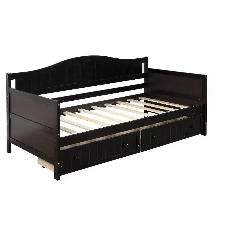 Divano letto singolo in legno con 2 cassetti - ModernLuxe