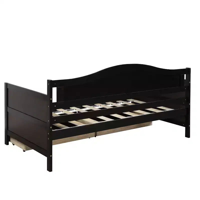 Divano letto singolo in legno con 2 cassetti - ModernLuxe