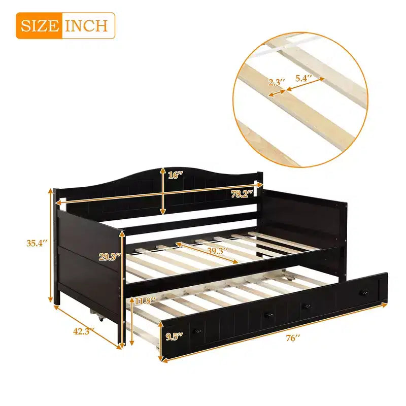 Divano letto a due piazze in legno con letto estraibile - ModernLuxe