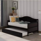 Twin Wooden Daybed with Trundle Bed-ModernLuxe