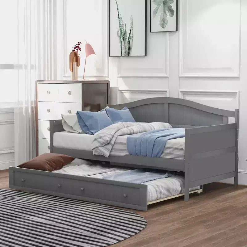 Divano letto a due piazze in legno con letto estraibile - ModernLuxe