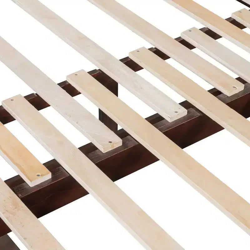 Letto a giorno estensibile in legno con letto estraibile e due cassetti portaoggetti-ModernLuxe