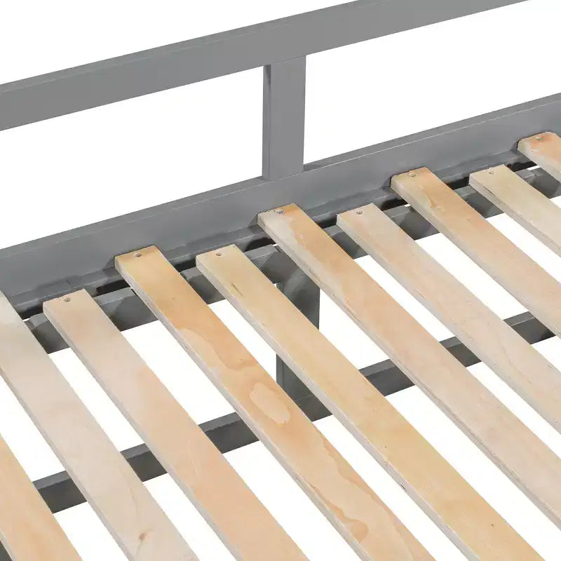 Letto a giorno estensibile in legno con letto estraibile e due cassetti portaoggetti-ModernLuxe