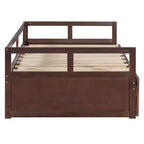 Letto a giorno estensibile in legno con letto estraibile e due cassetti portaoggetti-ModernLuxe