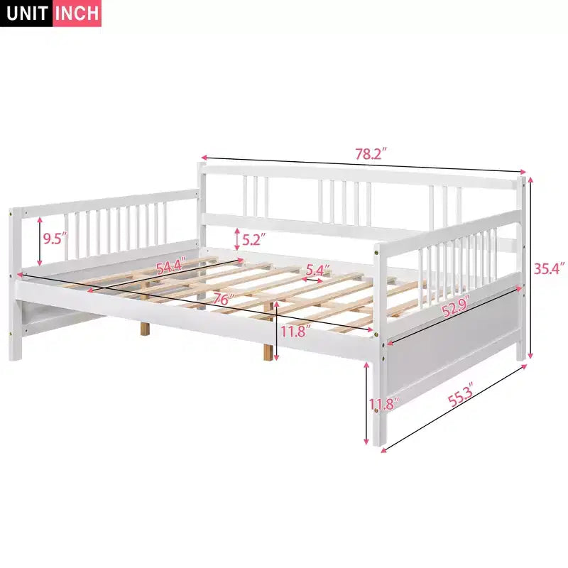 Letto a giorno in legno di dimensioni standard con gamba di supporto-ModernLuxe