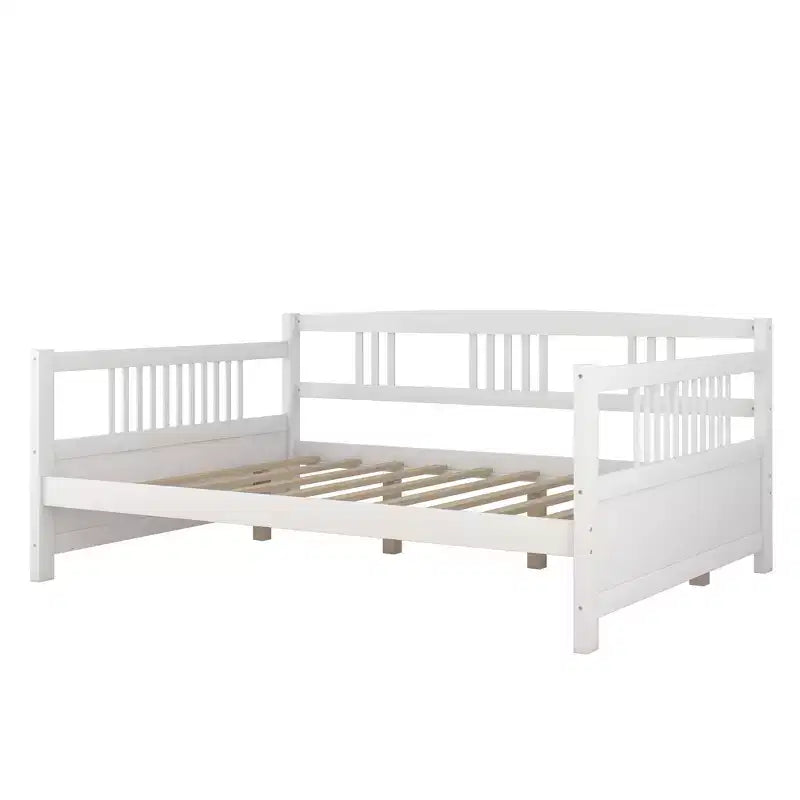 Letto a giorno in legno di dimensioni standard con gamba di supporto-ModernLuxe