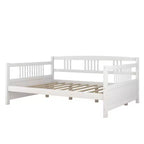 Letto a giorno in legno di dimensioni standard con gamba di supporto-ModernLuxe