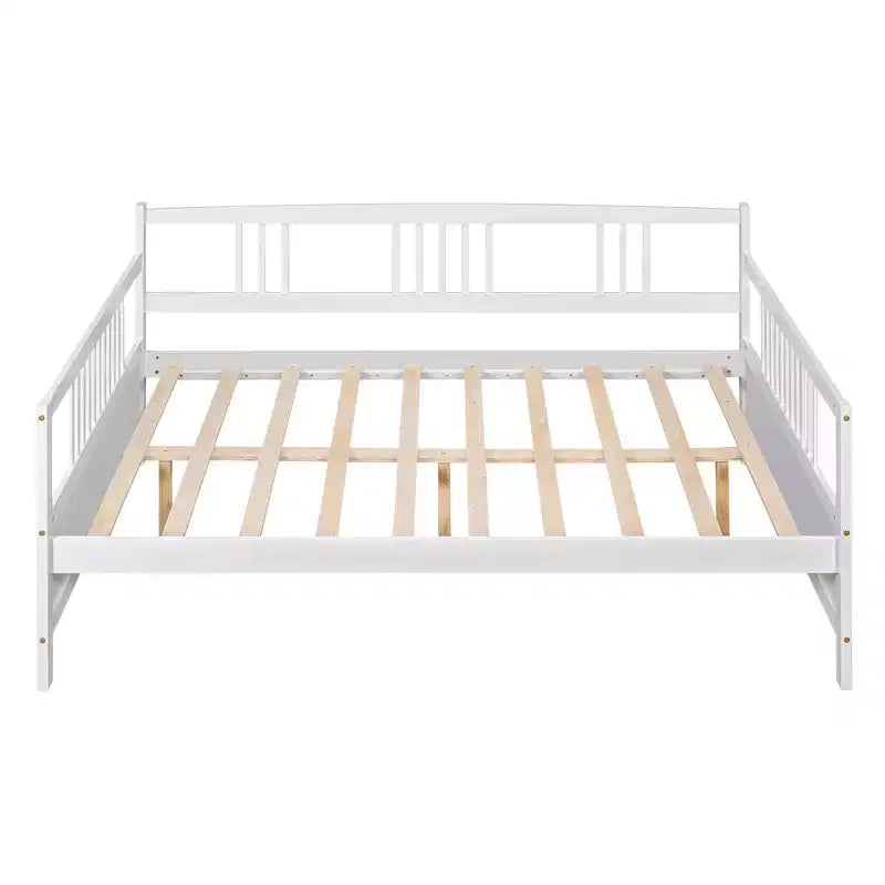 Letto a giorno in legno di dimensioni standard con gamba di supporto-ModernLuxe