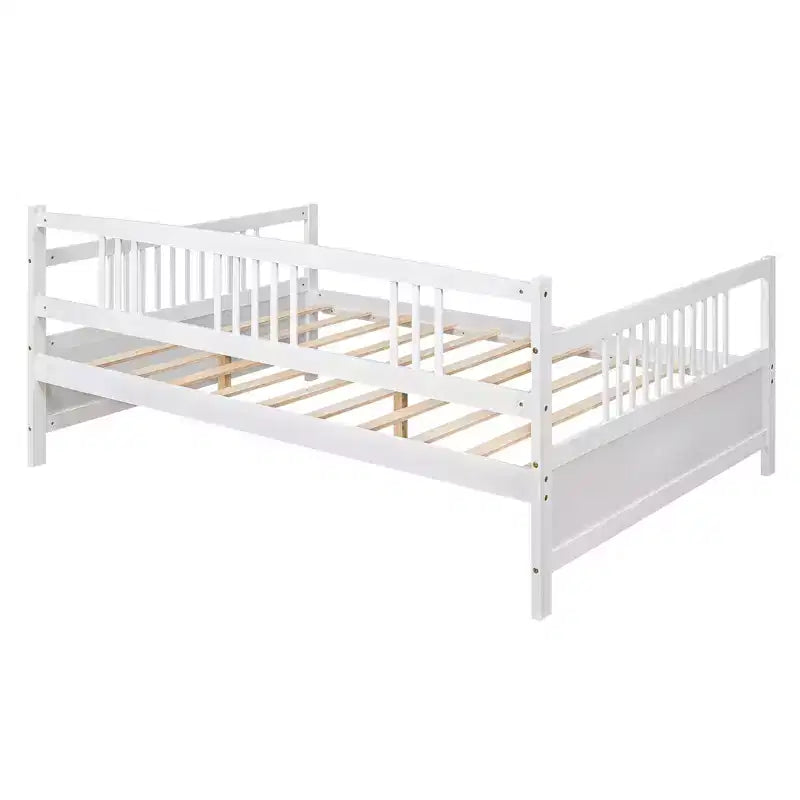 Letto a giorno in legno di dimensioni standard con gamba di supporto-ModernLuxe