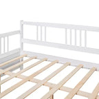 Letto a giorno in legno di dimensioni standard con gamba di supporto-ModernLuxe