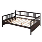 Letto a giorno in legno di dimensioni standard con gamba di supporto-ModernLuxe
