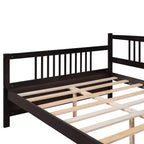 Letto a giorno in legno di dimensioni standard con gamba di supporto-ModernLuxe