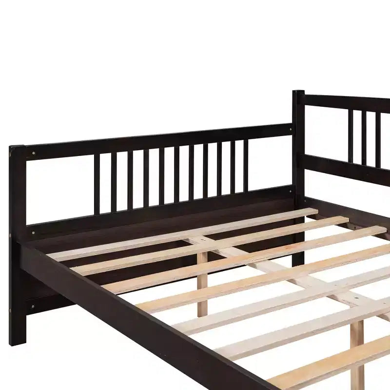 Letto a giorno in legno di dimensioni standard con gamba di supporto-ModernLuxe