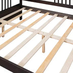 Letto a giorno in legno di dimensioni standard con gamba di supporto-ModernLuxe