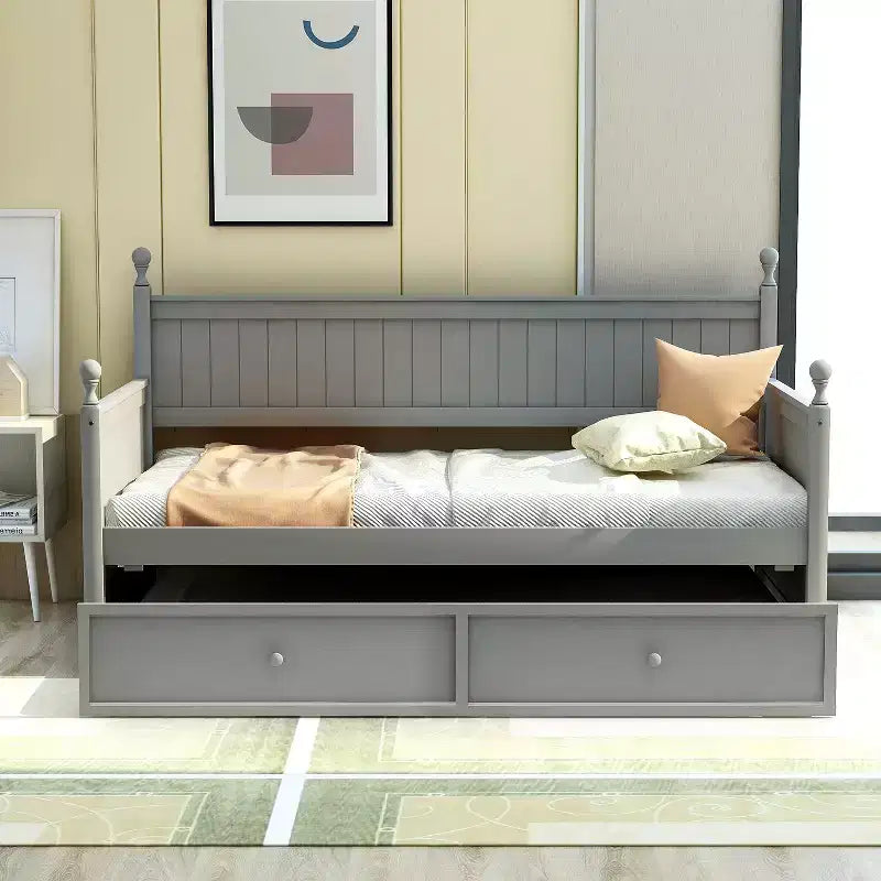 Daybed singolo in legno con letto estraibile-ModernLuxe