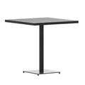 Merrick Lane Outdoor Patio Table All-Weather 30 Square Dining Table with Faux Teak Poly Slats - Steel Frame