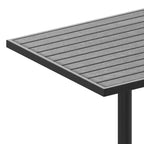 Tavolo da pranzo quadrato Merrick Lane per esterni da 30 pollici, resistente alle intemperie, con doghe in polietilene effetto teak e telaio in acciaio